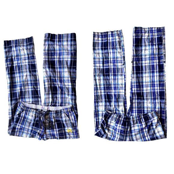 University of Michigan Pajama Pants Sz L Woverines Stripe Logo Convertib… - Picture 2 of 12